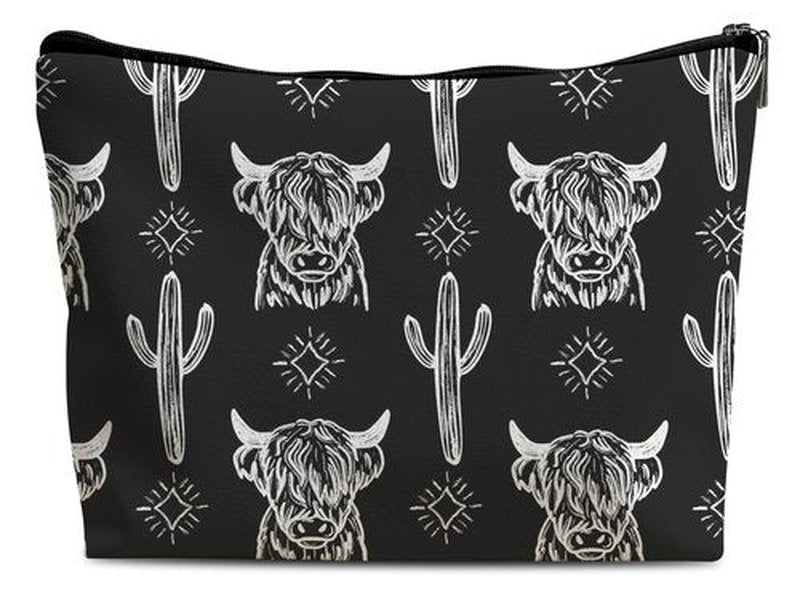 Lacosu Western Makeup Bag,Western Gifts For Women,Cow Makeup Bag,Cowgirl Stuff,Western Stuff For Women,Western Gifts,Cowgirl Gifts(Leather COW X)…