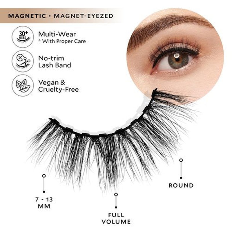 Velour Magnetic Eyelashes – Luxurious False Lashes – Reusable Magnetic Lashes – Wear up to 30x – Vegan, All Eye Shapes, Natural Magnetic Lashes, Magnetic Eyeliner not Included (Magnet-eyezed)