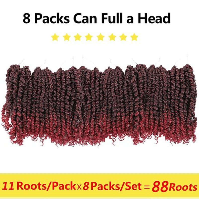 Fulcrum Passion Twist Crochet Hair 10 Inch, 2 Packs Pre Looped Passion Twist Hair, Pre-Twisted Passion Twist Crochet Hair For Black Women (10Inch (Pack of 2), TBUG#)