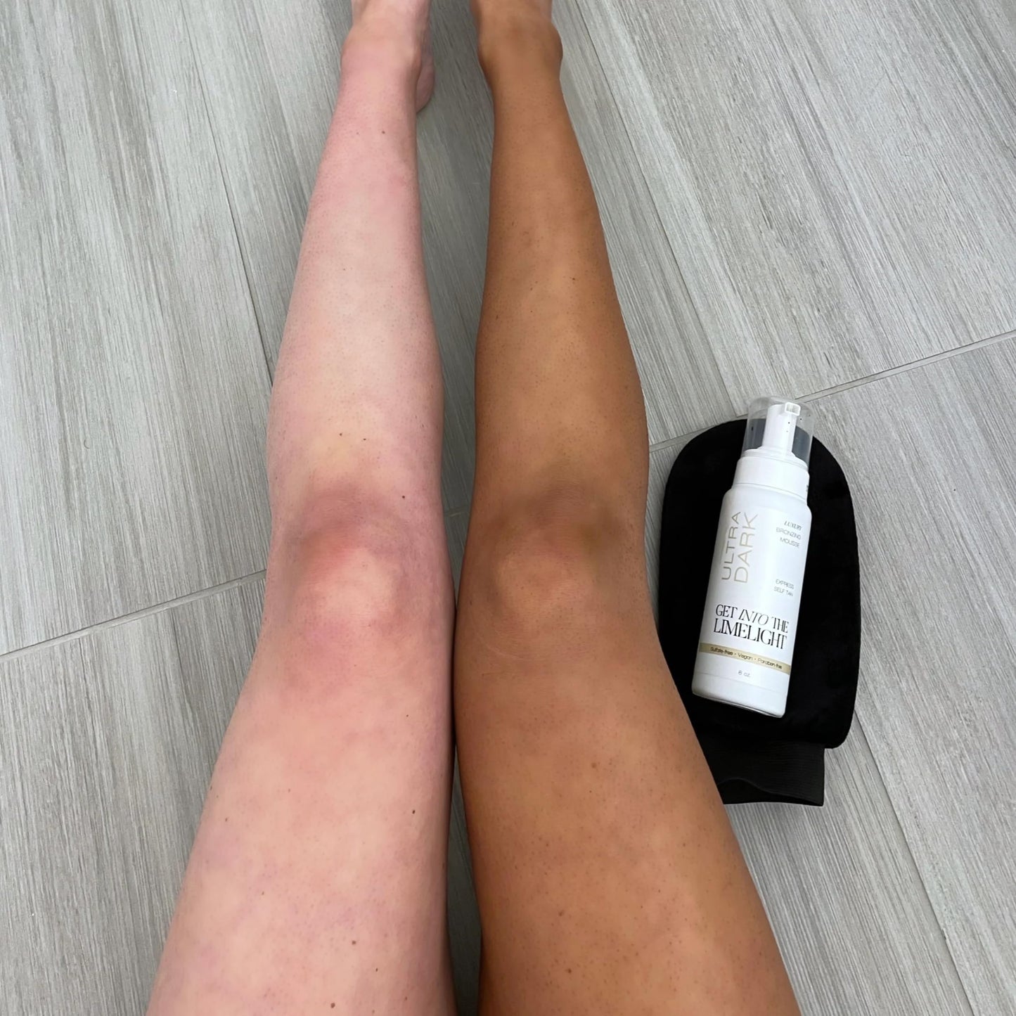 Get Into The Limelight Original, Ultra Dark Starter Kit with Self Tanning Mousse Plus Body and Face Applicator Mitts, Develops in 8+ Hours