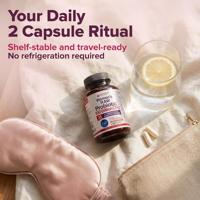 Dr. Formulated Raw Probiotics for Women - 100 Billion CFUs Capsules with Prebiotics & Digestive Enzymes | Shelf-Stable Supplement