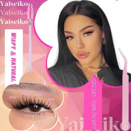Self Adhesive Eyelashes Clusters Kit Lash Clusters DIY Eyelashes Pre Glued Lashes Extensions No Glue Needed lash Clusters D Curl Individual Lashes(A02,10-16mm,110Pcs)