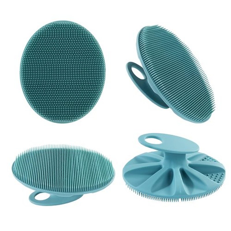 Food-Grade Soft Silicone Body Cleansing Brush Shower Scrubber, Gentle Exfoliating and Massage for All Kinds of Skin (Pack of 4)