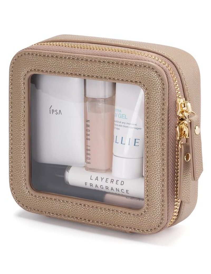 Popvibe Small Makeup Pouch Mini Clear Makeup Bag for Purse Travel Mini Bag for Women for Essentials Small Cute Cosmetic Case Traveling Small Toiletry Bag Portable Mini Pouch for Car Organizer Bag Gold