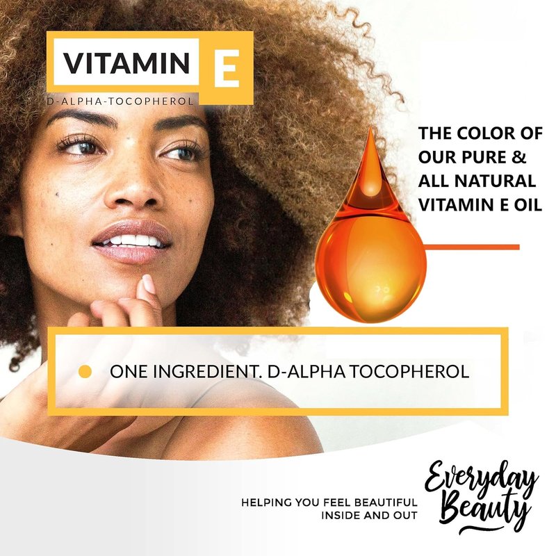 Vitamin E Oil - 100% Pure D-Alpha Tocopherol - 1 Gallon for Face, Body & Hair | Thick Amber Color, Nutty Aroma