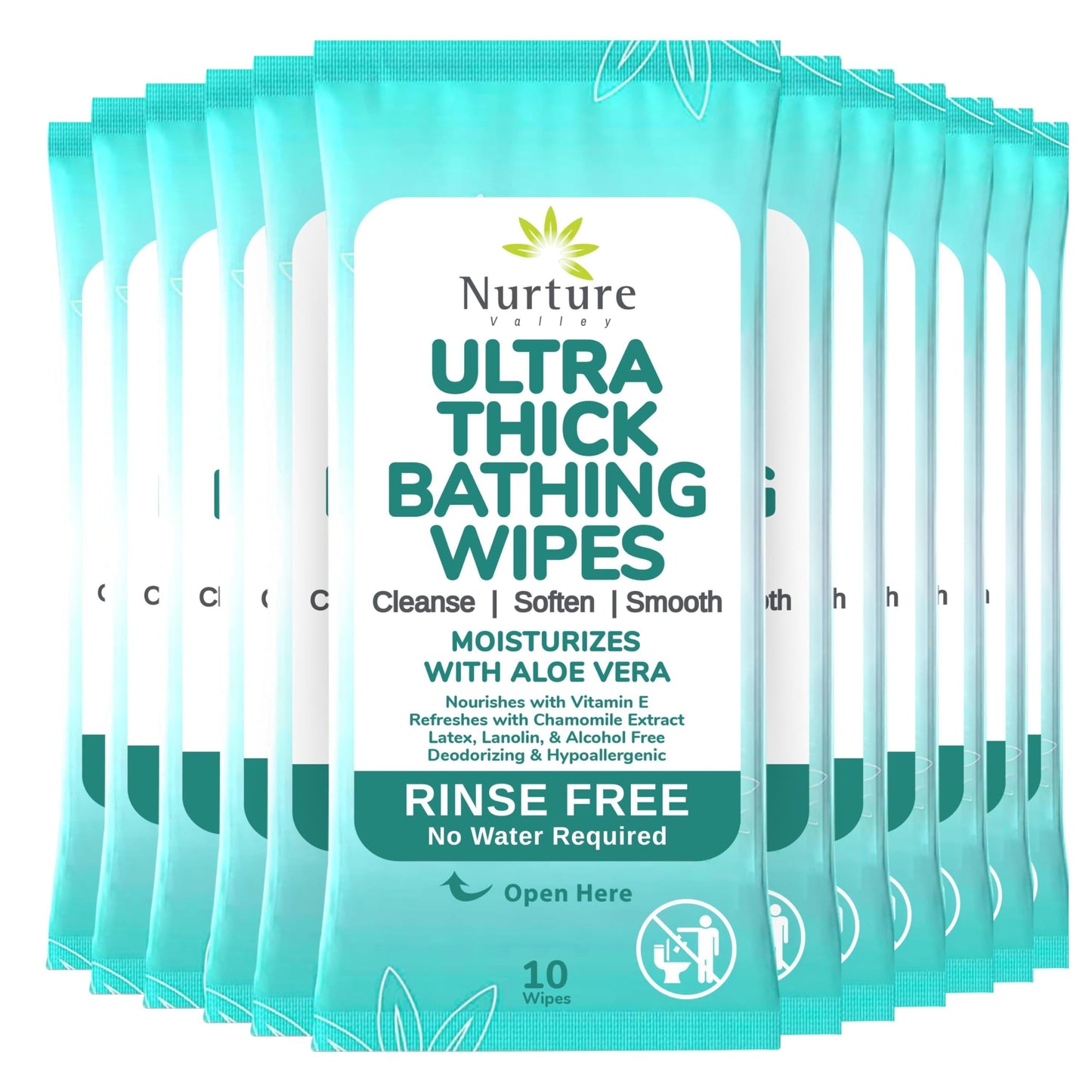 Nurture XL Ultra Thick Body Wipes for Adults with Aloe No Rinse Cleansing