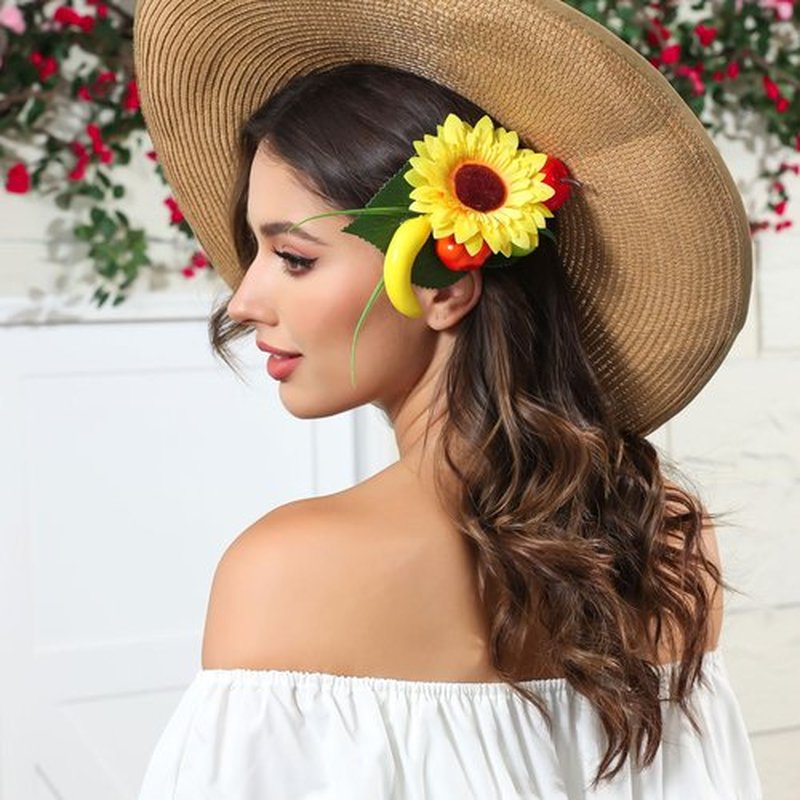 HAIMEIKANG Hawaiian Tropical Flower Hair Accessories - Large Artificial Flower Hair Clips, Pins, and Wedding Piece for Women