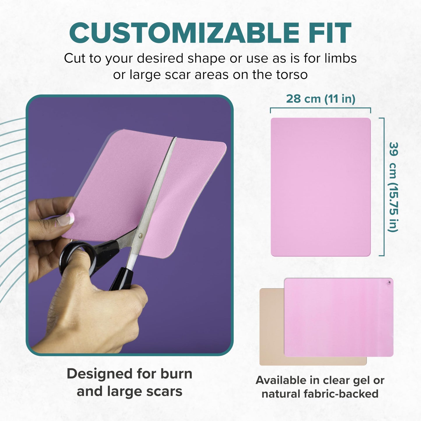 Epiderm Large Silicone Scar Sheets – Soft, Reusable Silicone Sheets for Tummy Tuck, C-Section, Burns & Surgical Scars – Customizable, Flexible & Easy to Clean – 11" x 15.75", Clear, 1 Sheet