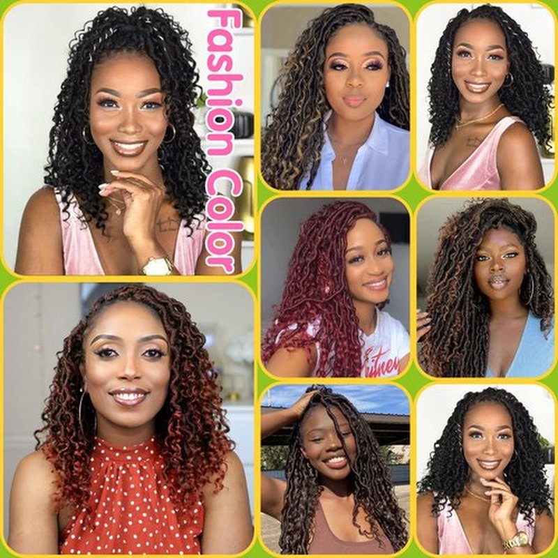 Fulcrum Goddess Locs Crochet Hair 12 Inch, 8 Packs New Faux Locs Crochet Hair for Black Women, Crochet locs with Curly Ends (12Inch (Pack of 8), Tgray#)