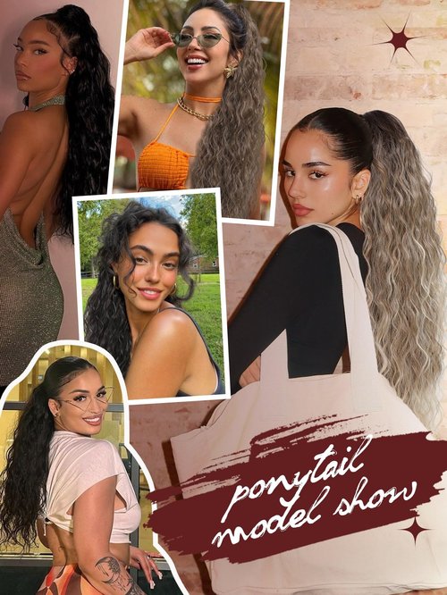 Molefi Ponytail Extension,30Inch Brown Black Fake Ponytail Hair Extensions Long Curly Ponytail Hairpiece for Women Claw Clip in Ponytail for Daily Use