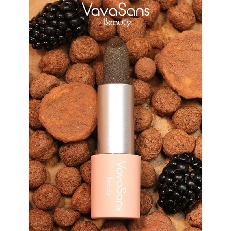 VavaSans Vegan Glitter Lipstick Space Grey Shimmer Metallic Sparkling Greige Shade Long Lasting Waterproof Non-Sticky Formula Diamond Shiny Highly Pigmented Lip Stick for Women