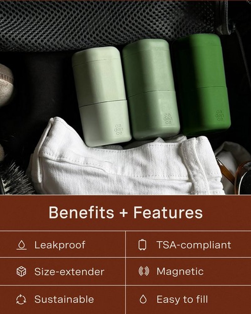 Cadence Extender - Add On to Any Flex Capsule Container - Adds Additional 1.43 Fl Oz - 3 Pack - Evergreen