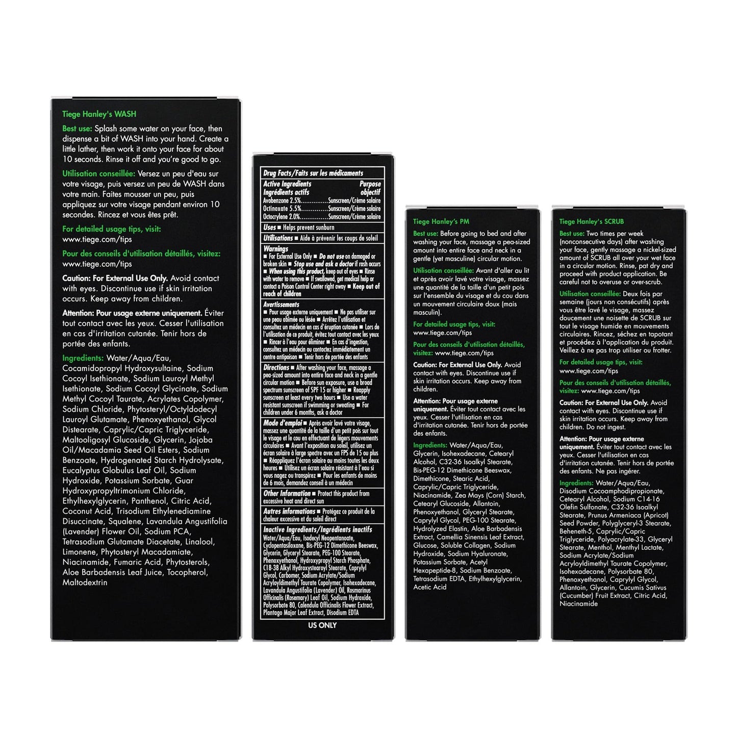 Tiege Hanley Essential Men's Skin Care Set, 90-Day, 4 Piece Kit