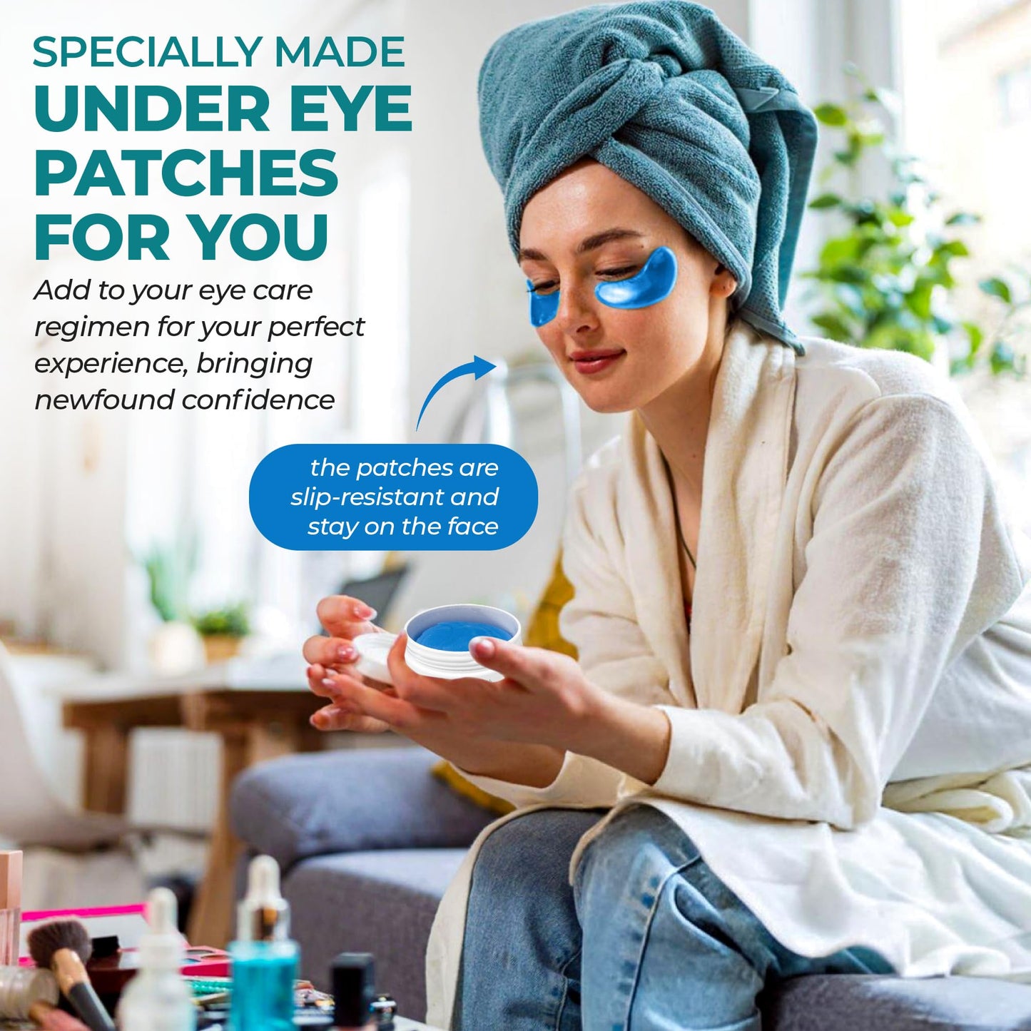 Eye Patches for Reducing Puffy Eyes and Dark Circles (60 patches), Wrinkles (Anti - Wrinkle) | Eye mask patches for Skincare with Retinol, Collagen, Hyaluronic Acid, Green Tea | Anti Wrinkle Patches