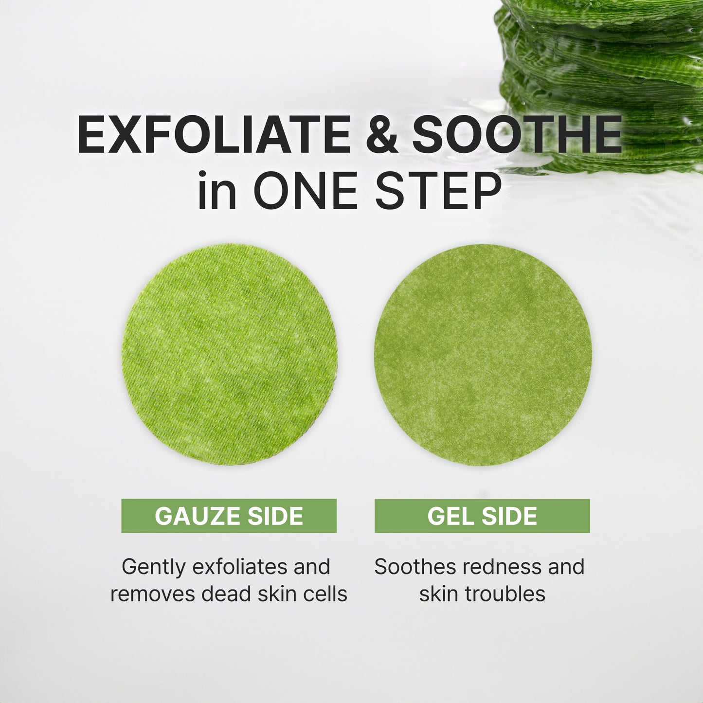 P.CALM Azelaic Acid Matcha 1000 Gauze Gel Toner Pad | Azelaic Acid & Matcha for Daily Resurfacing, Skin Soothing & Hydration, Gentle Exfoliating Toner Pads | Korean Skincare, 110g / 3.88 oz, 60 Pads