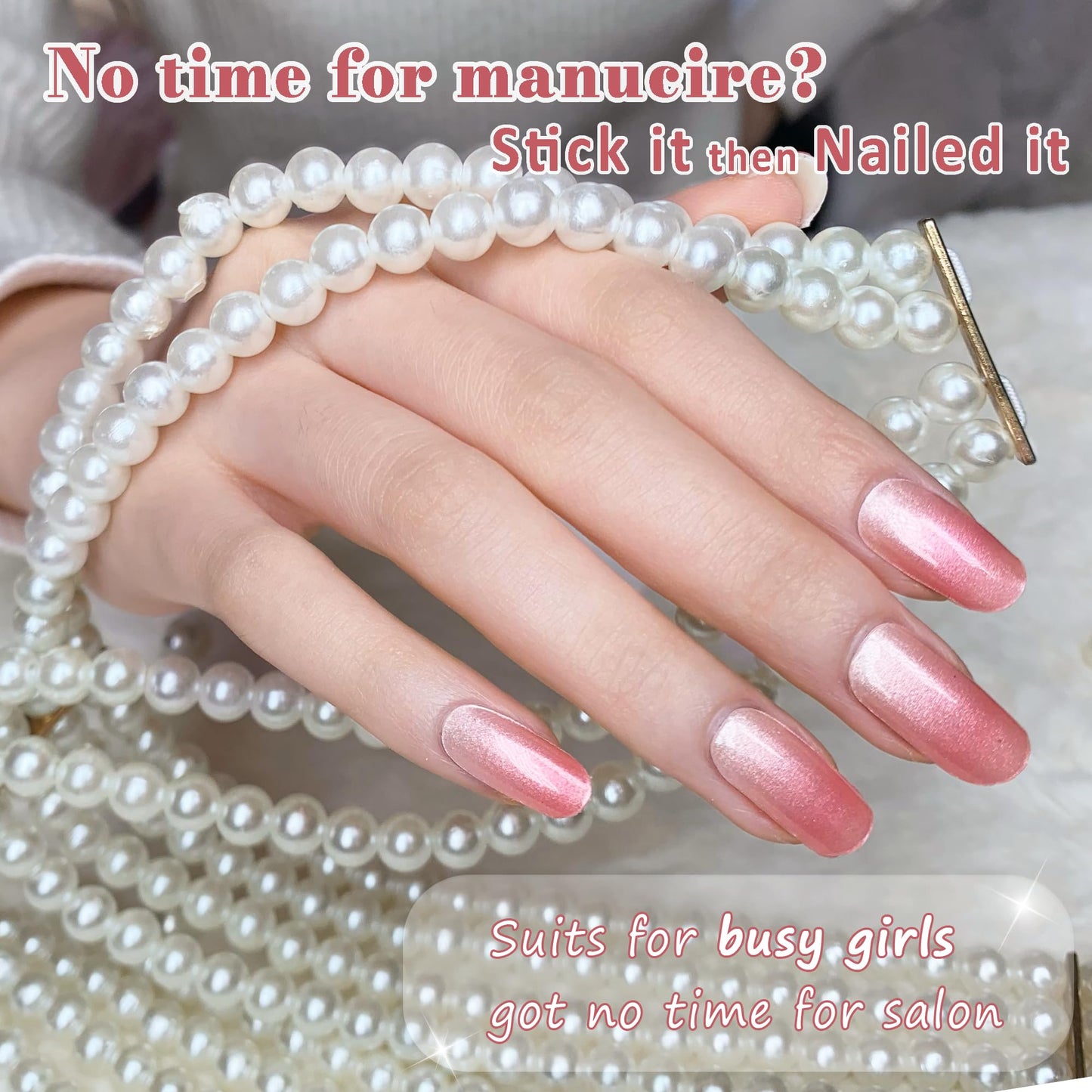 GelMala Gel Nail Strips Glossy Ombre Peach Pink Gel Nail Stickers Salon-Quality, Long Lasting, Easy to Apply & Remove-Gel Nail Strips for Nails Manicure Nail Wraps，Easy for begginners (Peach Blush)