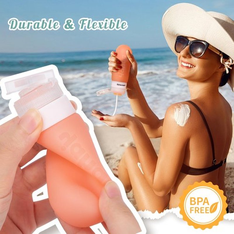 yahaa Travel Bottles for Toiletries,3oz Leak Proof Squeezable Travel Size Containers, 5 Pack TSA Approved Travel Essentials for Shampoo Conditioner,Silicone,White Pack