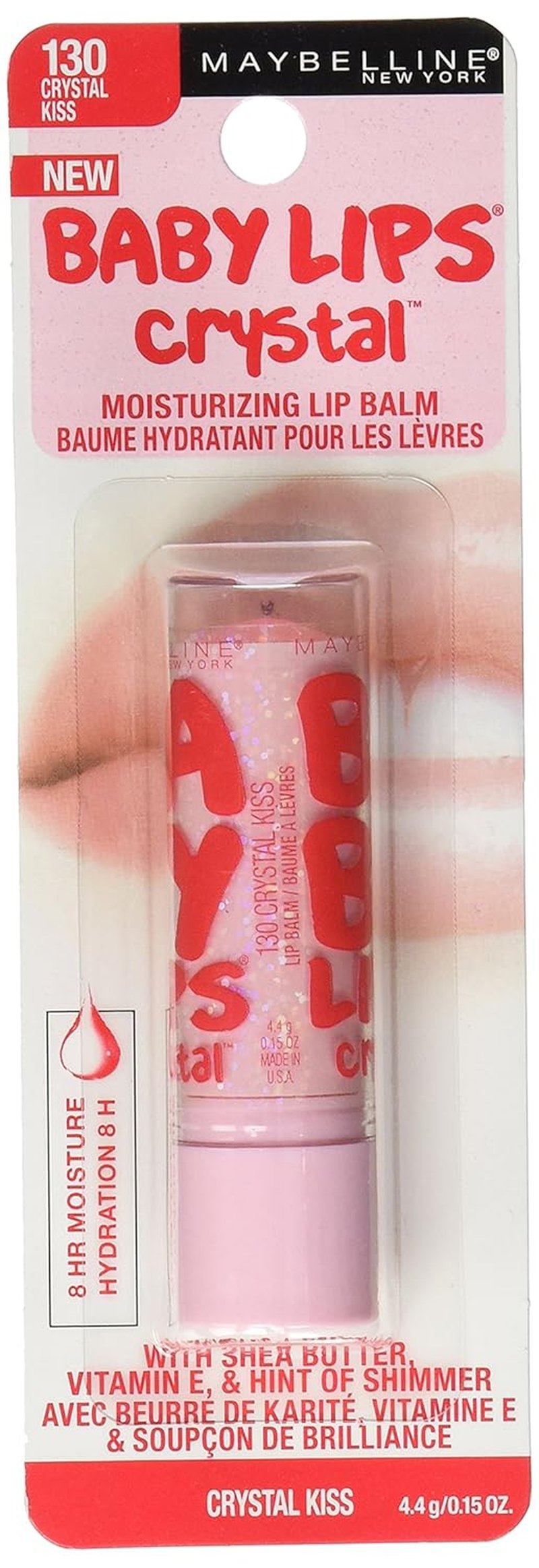 Maybelline Baby Lips Crystal Lip Balm - Crystal Kiss Flavor | 0.15 Oz Moisturizing Formula