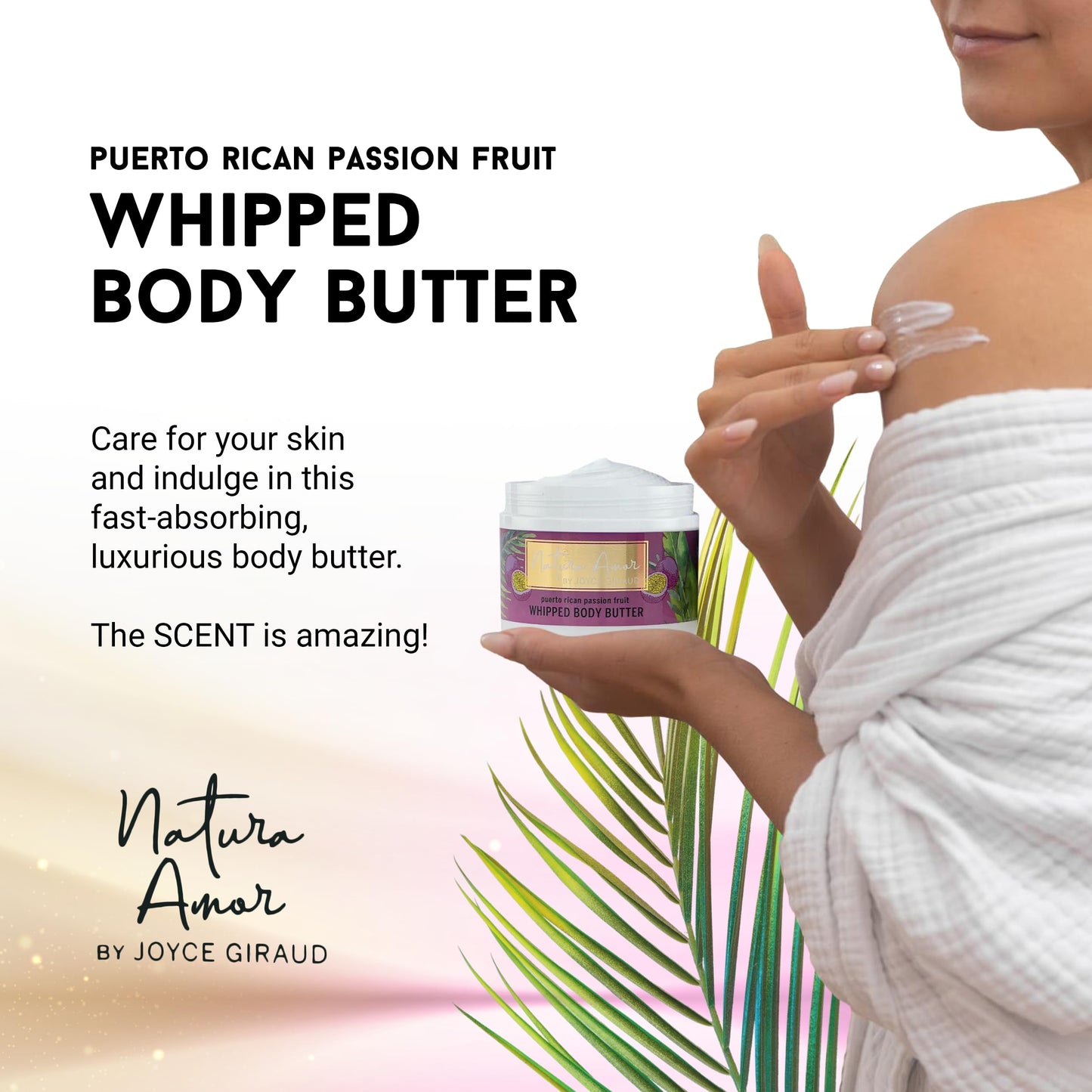 Miracle Elixir Collection Joyce Giraud Whipped Body Butter, Puerto Rican Passion Fruit, Extra Creamy, Ultra Hydrating, Non-Greasy, 4 Oz