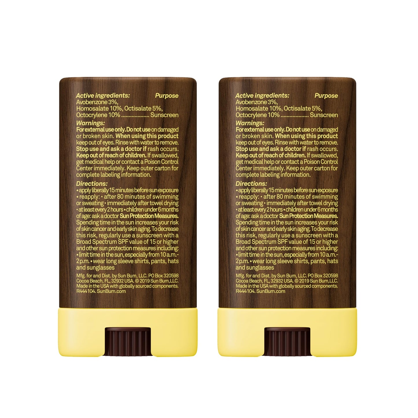 Sun Bum Original Spf 30 Sunscreen Face Stick Vegan and Hawaii 104 Act Compliant (Octinoxate & Oxybenzone Free) Broad Spectrum Moisturizing Roll-on UVA/UVB Sunscreen With Vitamin E 2 Pack