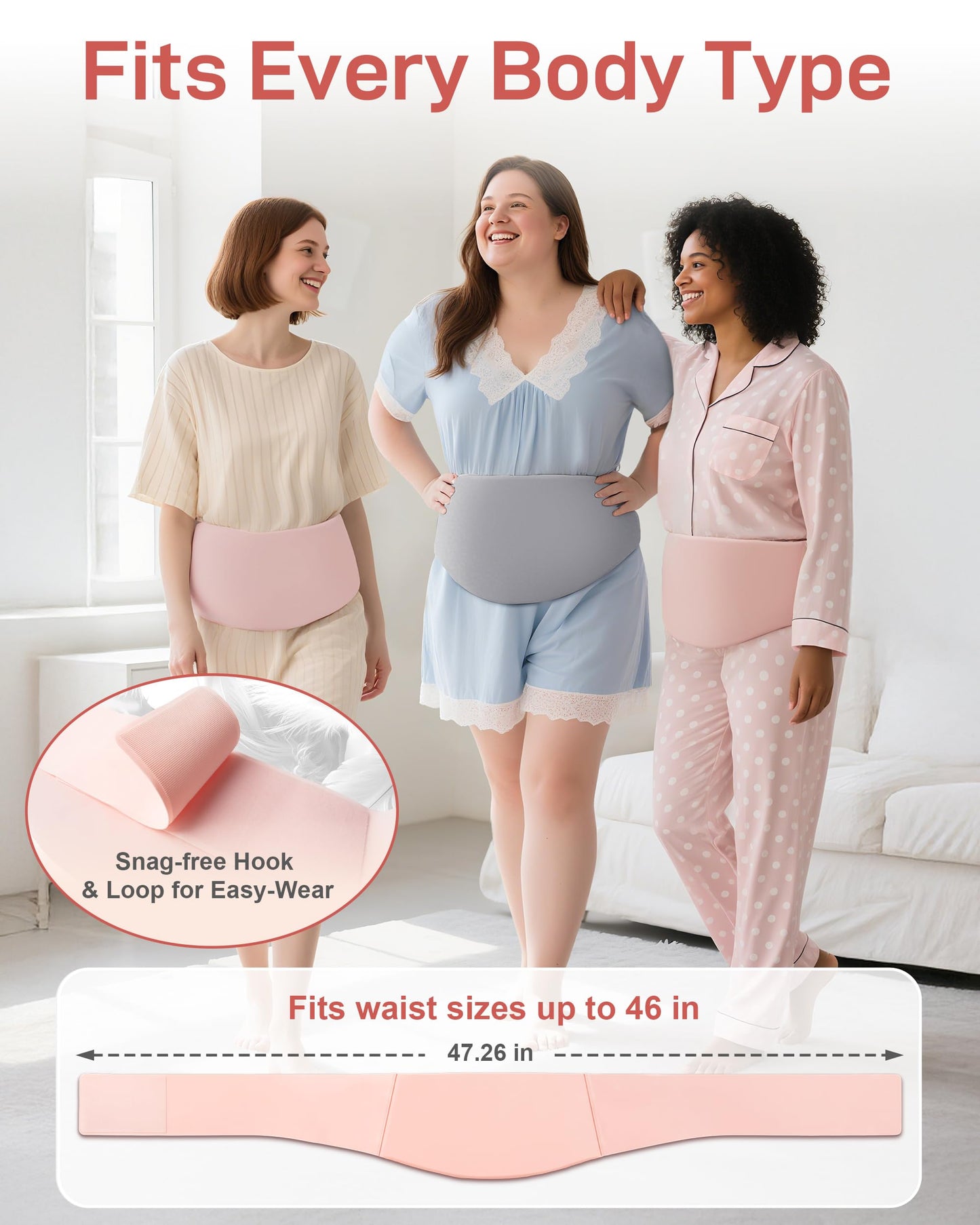 Hysterectomy & C-Section Belly Binder for Post-Op, Hot & Cold Therapy Ice Pack Waist Belt, Lycra Fabric Gel Pad for Incision Protection, Reusable Cooling Wrap for Surgery Pain Relief,Adjustable 28-47"