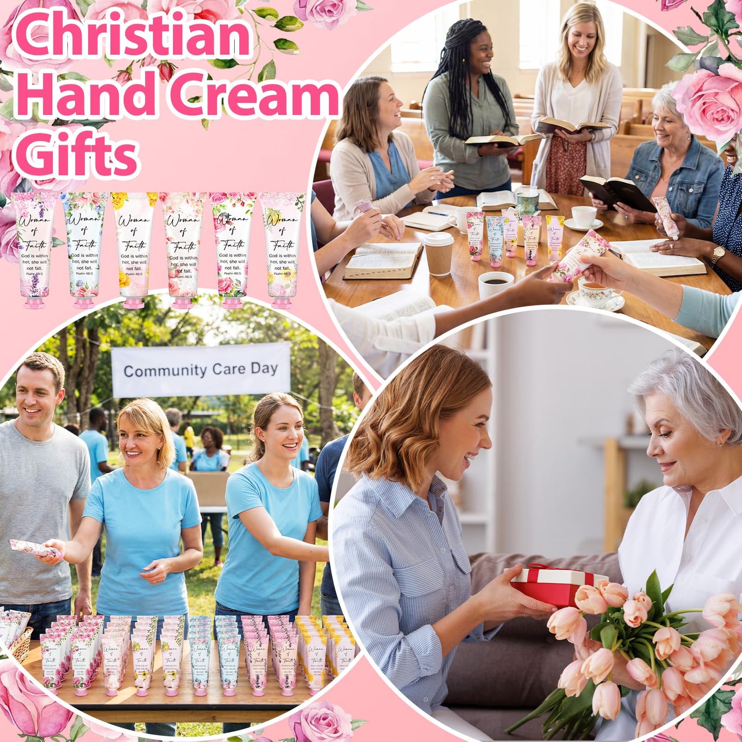 Loopeer 72 Pcs Christian Gifts for Women Bulk Women of Faith Hand Creams Bible Verse Religious Church Gifts Portable Hand Lotion for Vbs Ladies Group Prayer Welcome Bag Stuffer Party Favors