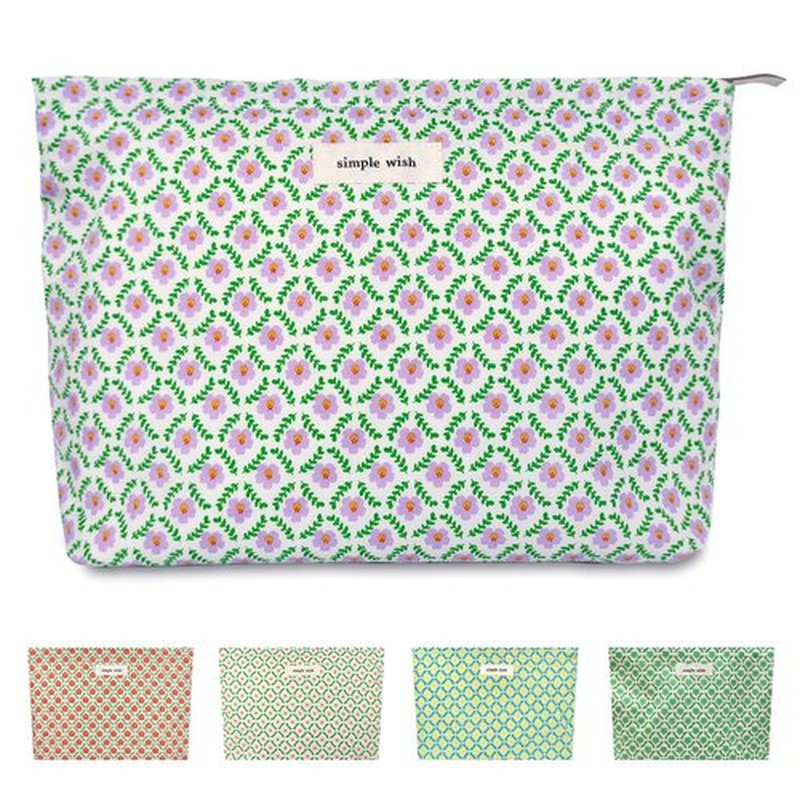 STARDW Flower Cosmetic Bags Makeup Bags for Women and Girls,Travel Makeup Bag Large Capacity Canvas Makeup Bag,Makeup Organizer Bag Zipper Pouch (Purple Flora)