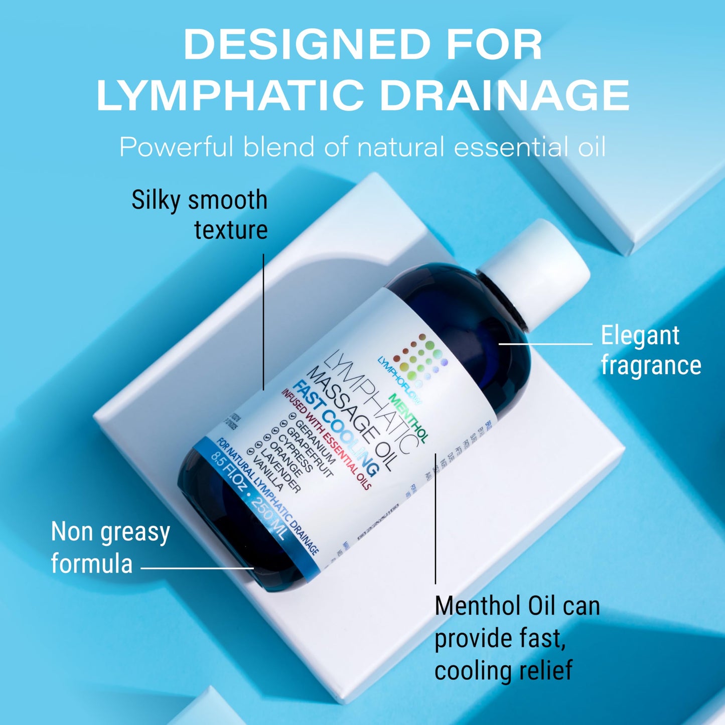 Bruizex Lymphatic Drainage Massage Oil with Arnica & Menthol for After Procedure Body Care & Lymphatic Drainage Massager, Liposuction, 360 Lipo, BBL, Tummy Tuck Body Massage, Cooling Formula - 8.5 Oz