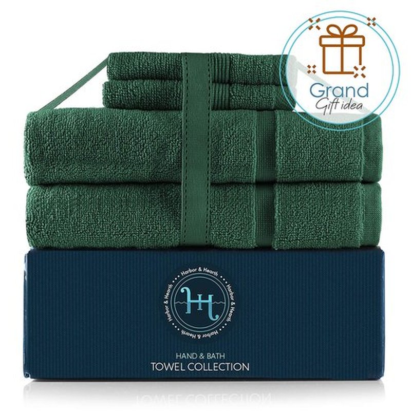 Hearth & Harbor Bath Mat Towels - 100% Ring Spun Cotton Luxury Towels - Ultra Soft & Highly Absorbent, Bathroom Towels, Floor Mat - Hunter Green
