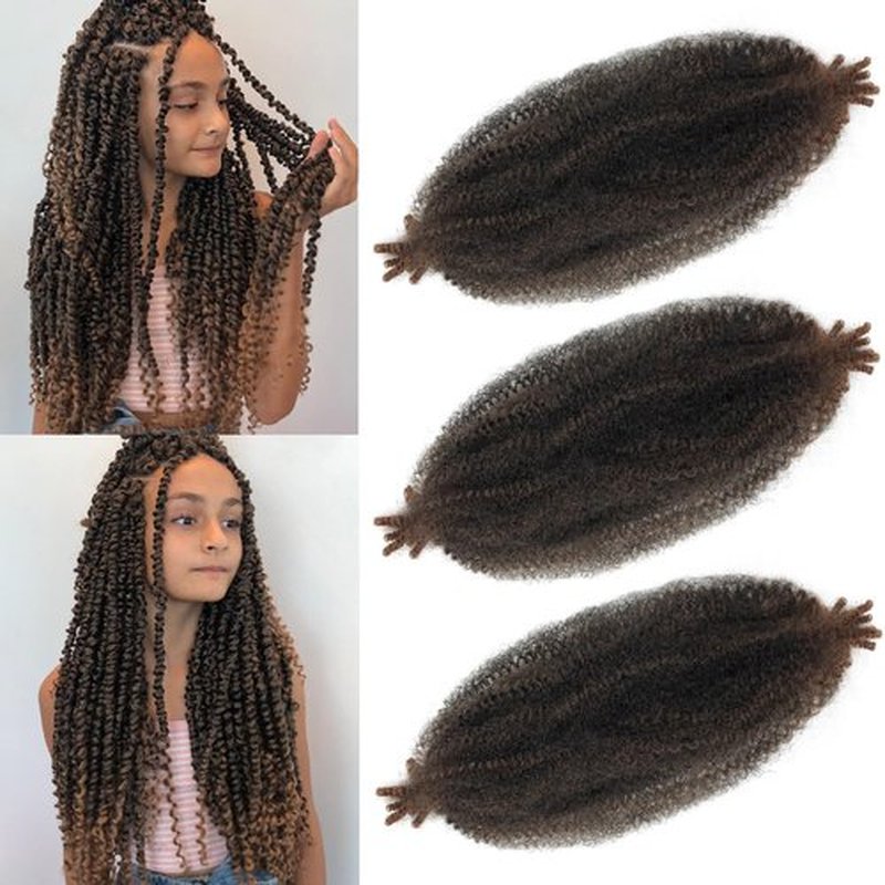 Marley Twist Braiding Hair, Pre-Separated Springy Afro Twist Hair Kinky Twist Crochet Hair Braids for Distressed Soft Locs Spring Twist Hair for Women (T30, 12 Inch(Pack of 3))