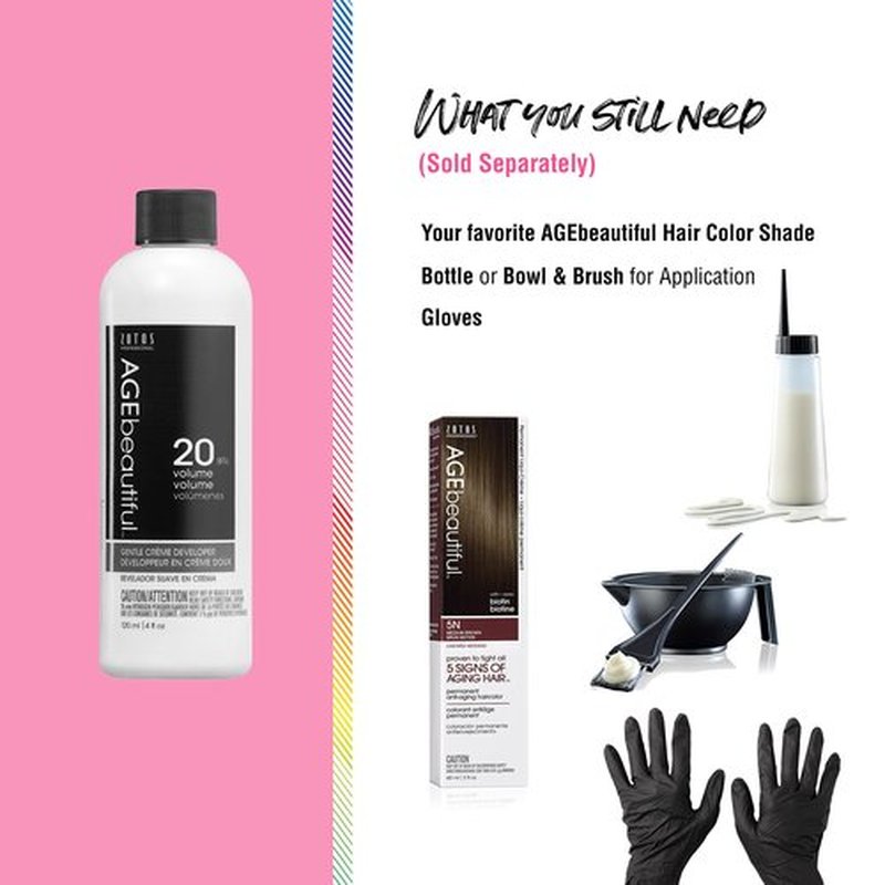 AGE beautiful 20 Volume Gentle Creme Hair Developer | For Permanent Hair Color Dyes, Toners, Lighteners | Professional Salon Coloring | Long Lasting Haircolor | 16 Fl Oz (Pack of 2)