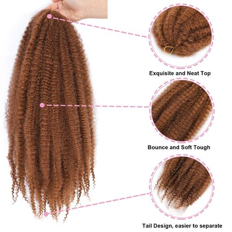 Dansama Marley Twist Braiding Hair 24 Inch 6 Packs Marley Hair Braiding Hair Crochet Hair Extensions (24 Inch (Pack of 6), #30)