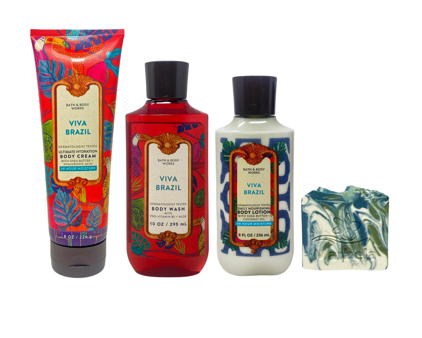 Bath & Body Works Viva Brazil - Ultimate Hydration Body Cream, Body Wash and Daily Nourishing Body Lotion with a Zen Garden Bar Soap