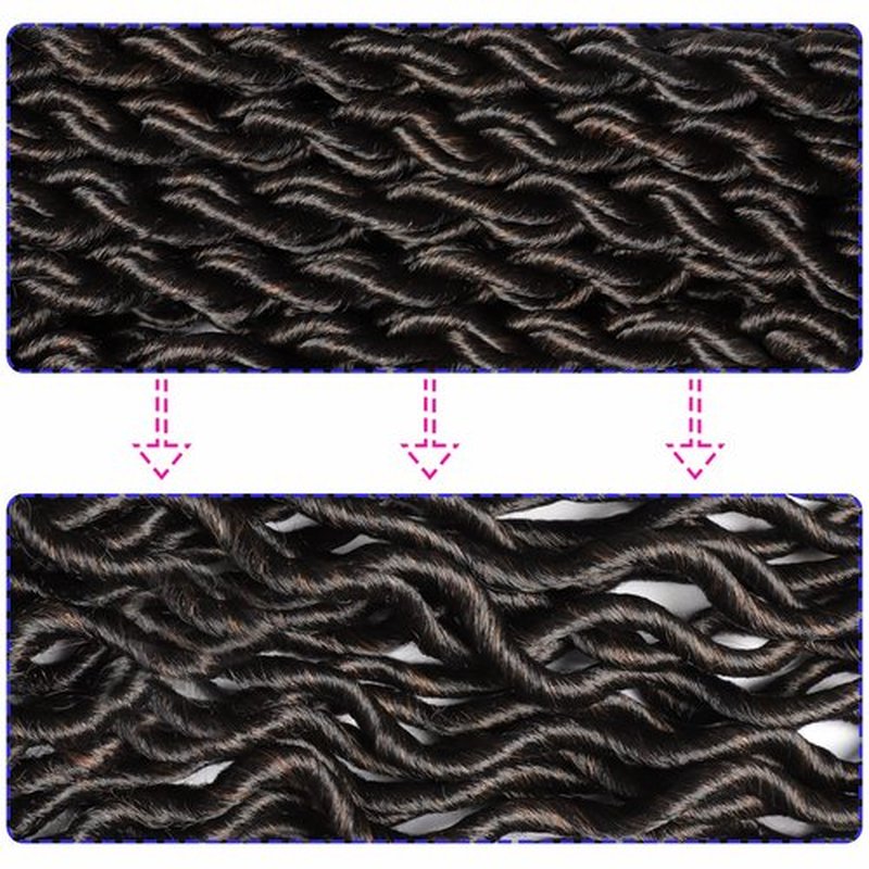 Goddess Locs Crochet Hair 6 Packs 18 Inch Wavy Curly Faux Locs Crochet Hair Pre Looped Crochet Synthetic Braids Hair With Curly Ends Crochet Faux Locs Hair for Black Women Extensions