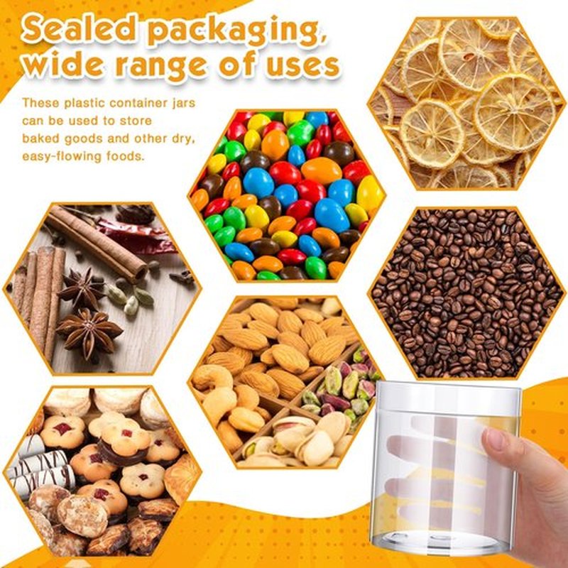 4 Pieces Round Clear Wide-mouth Leak Proof Plastic Container Jars with Lids for Travel Storage Makeup Beauty Products Face Creams Oils Salves Ointments DIY Making or Others (White,16 Ounce)