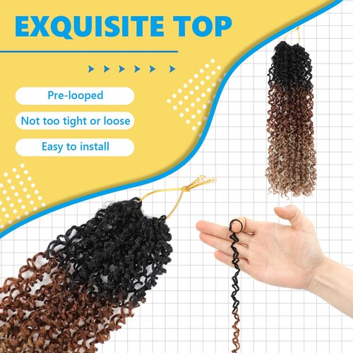 Passion Twsit Hair 10 Inch - 1B/30/27 Yankee Twist Crochet Hair 10Packs Passion Twist Braiding Hair Prelooped Mini Spring Twist Crochet Hair for Black Women(10 Inch,1B/30/27)
