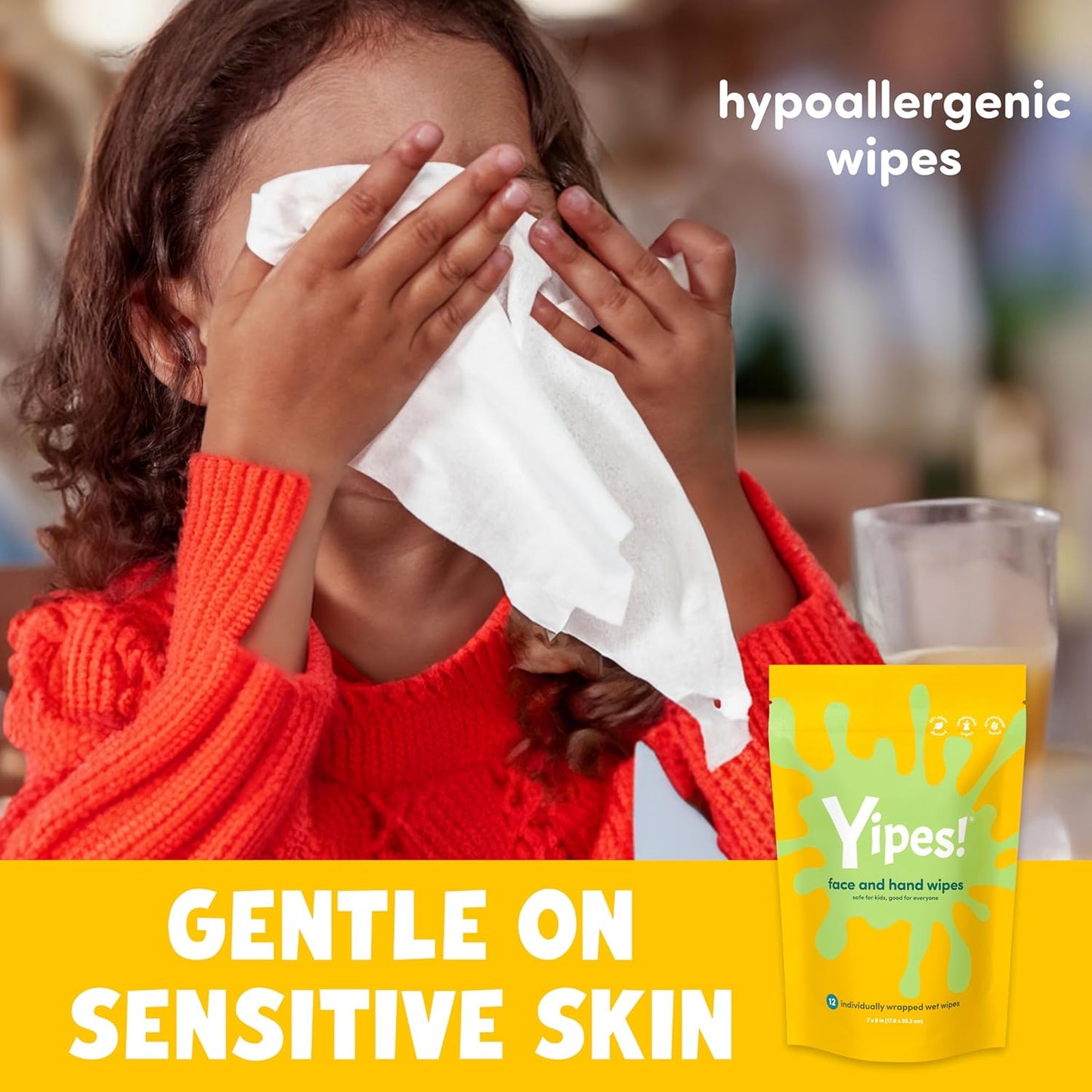Kids Face and Hand Wipes - Compostable Wet Wipes for Sensitive Skin | Individually Wrapped | 2-Pack