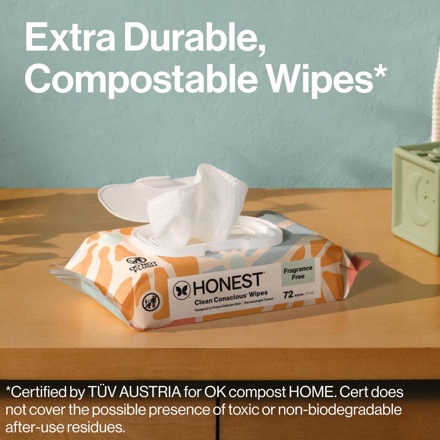 The Honest Company Hypoallergenic Multi-Use Baby Wipes for Sensitive Skin, Sunburst, 864 Count