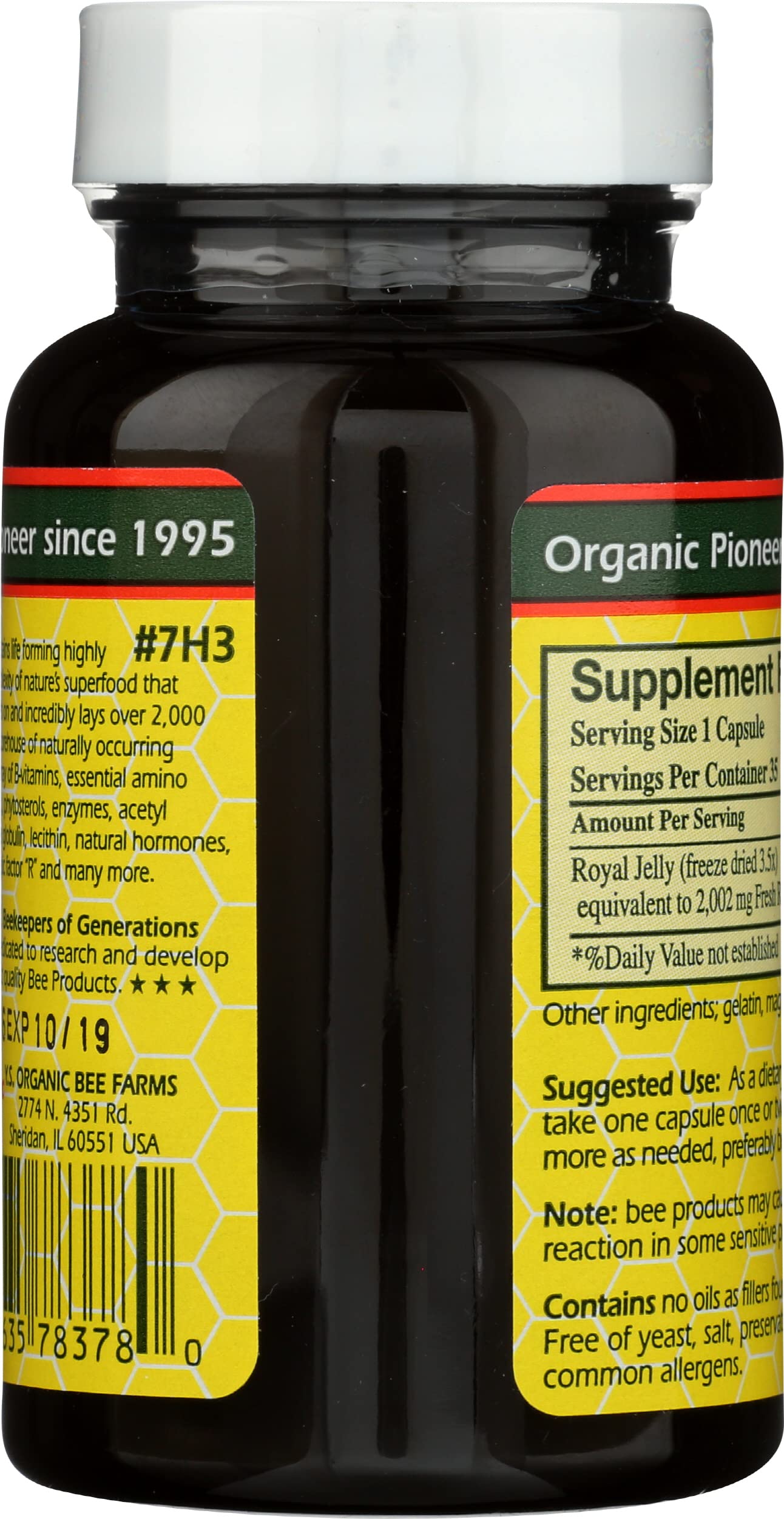 YS BEE Farms Pure Royal Jelly Capsules, 35 CT