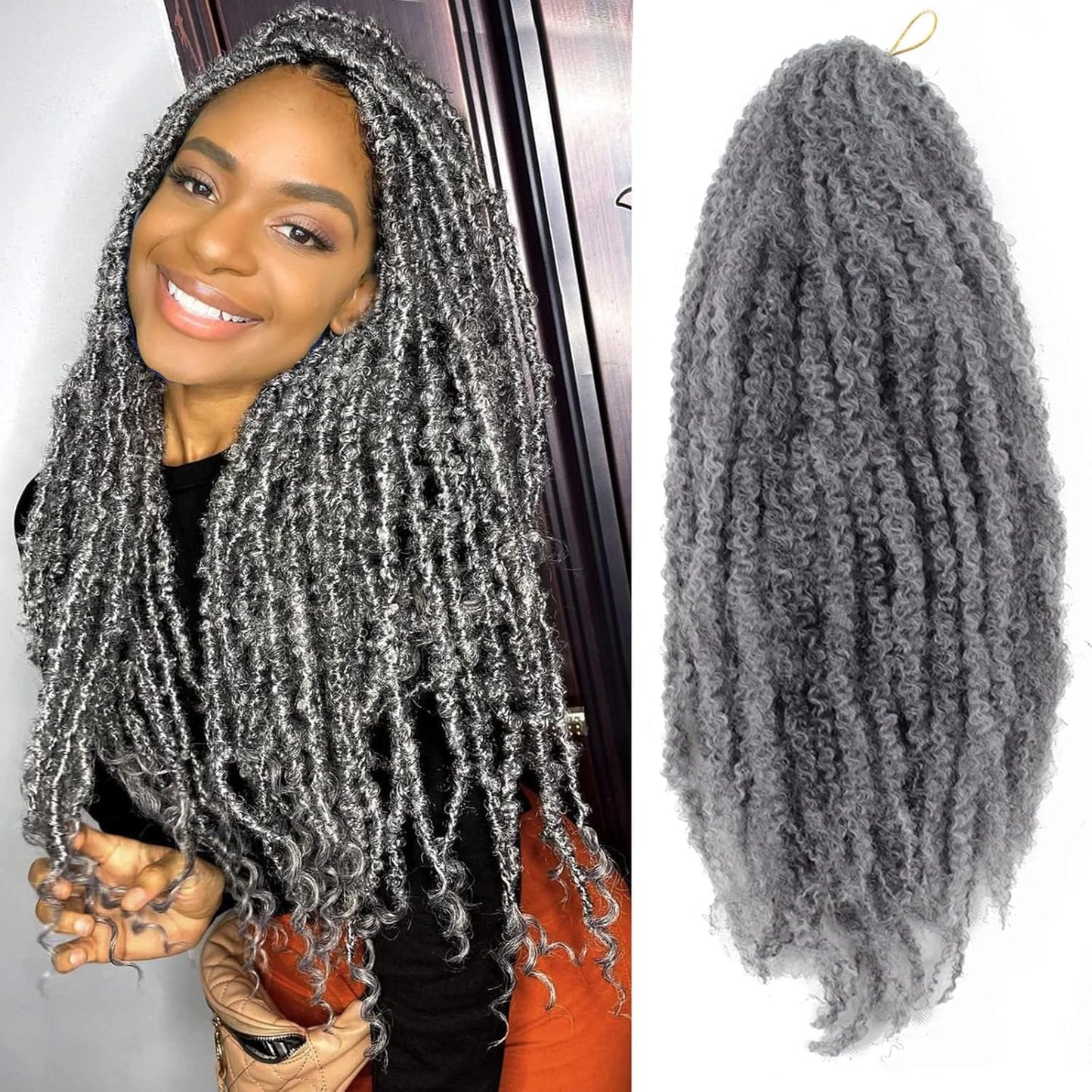 BYKSVIOC BYhair Afro Kinky Twist Crochet Hair Braids Marley Twist Braiding Hair 24inch Cuban Twist Hair (6Packs,#51)
