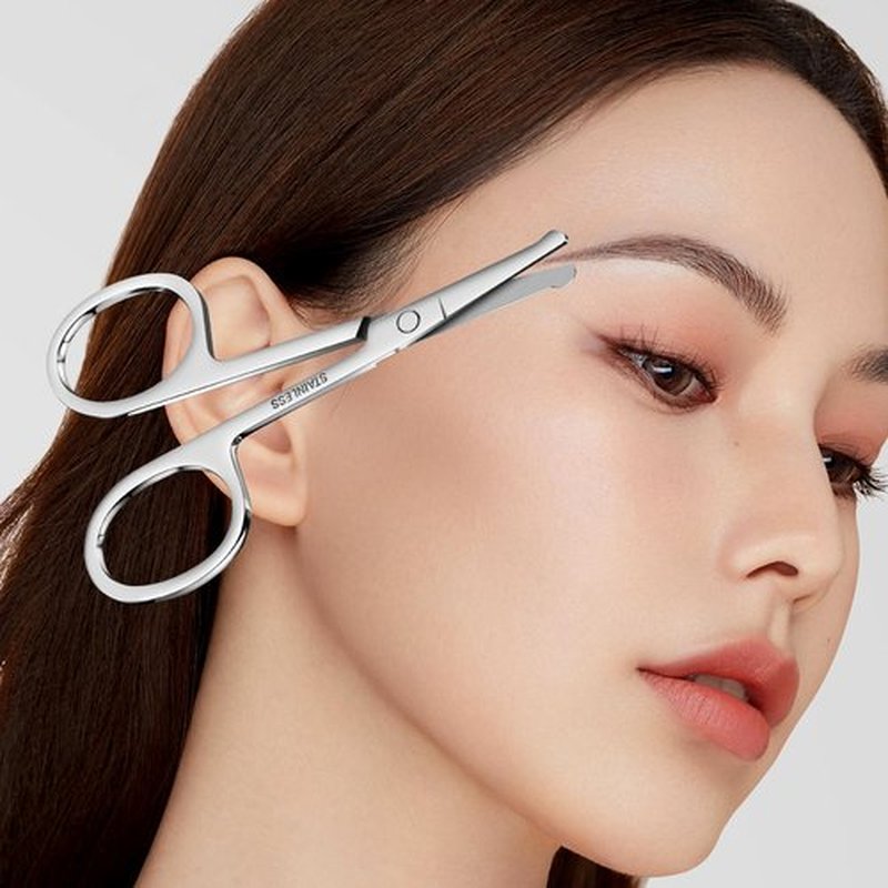 NATZERAT 5-Piece Men Safety Rounded Tip Small Scissors for Mustache, Nose, Beard, Eyebrows, Eyelashes, and Ear Hair Cutting Scissors - Professional Stainless Steel Trimming Scissors