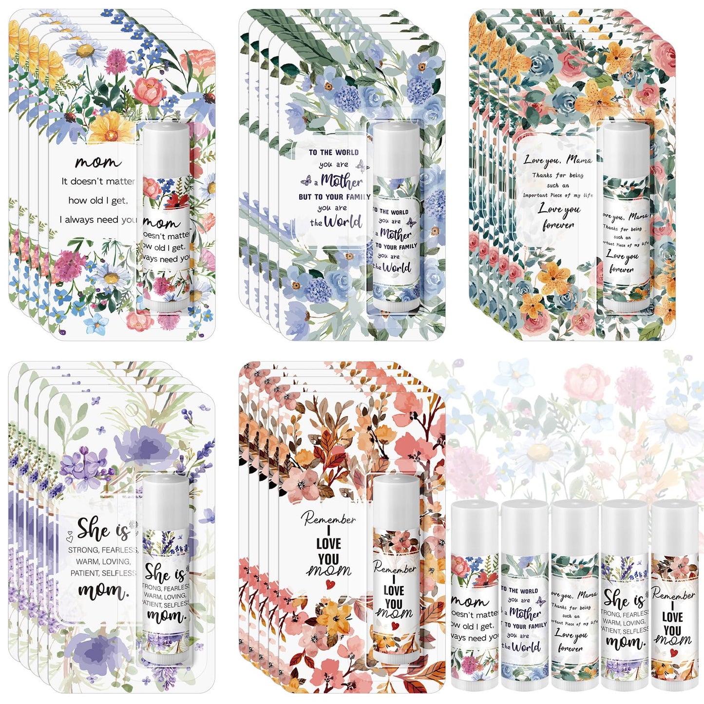 30 Pcs Mother's Day Birthday Gifts Bulk Mom Lip Balms Mother's Day Christian Gifts Best Mom Ever Church Mama Tea Party Favors for Women Her New Moms Grandma