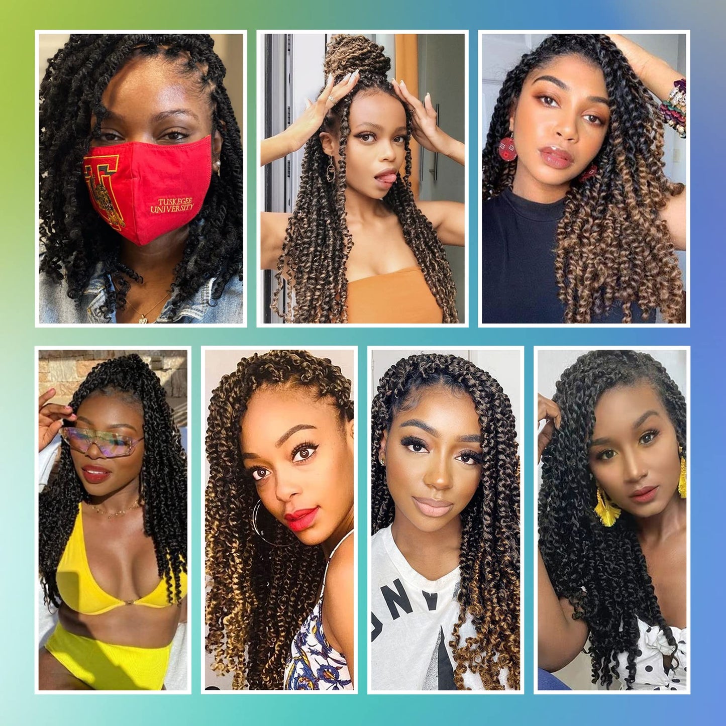 Grey Passion Twist Crochet Hair,12 Inch 9 Packs Pretwisted Passion Twist Hair, Soft Pre Looped and Pre twist Crochet Hair For Women，Short Curly Crochet Braids(12",9bundles,1B/Gray#)
