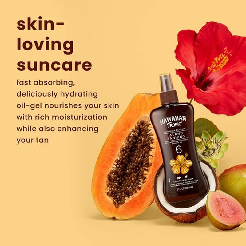 Hawaiian Tropic Dark Tanning Oil, Spray Pump, SPF 6 8 Oz (Packaging May Vary) (Pack of 2)