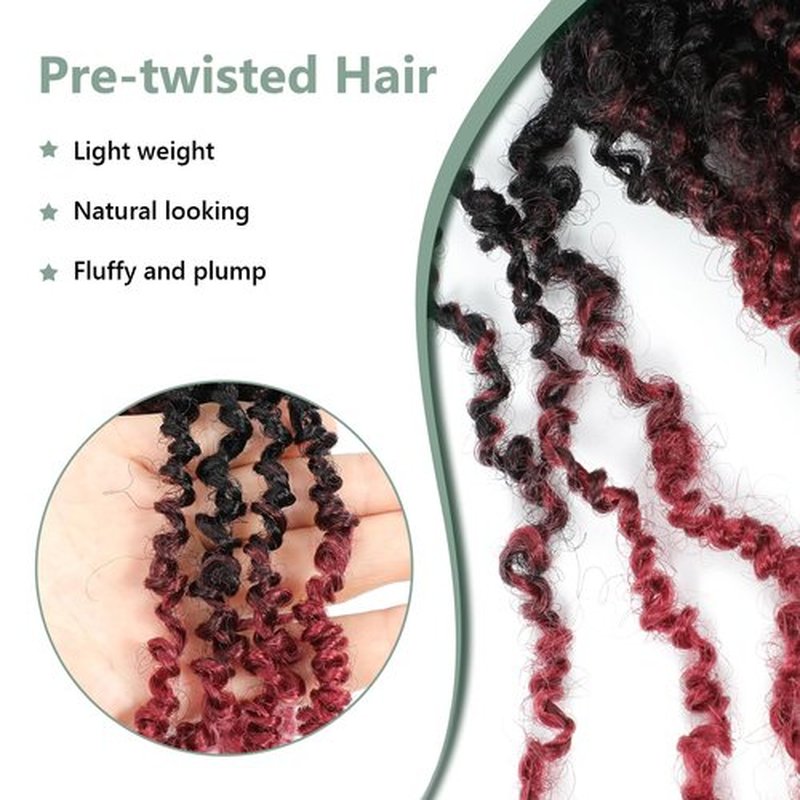 Yanky Twist Crochet Hair - 14 Inch Yanky Twist Pre Looped Crochet Hair 8 Packs Senegalese Twist Crochet Hair Extensions 1B/Bug Bohemian Passion Twist Hair for Black Women