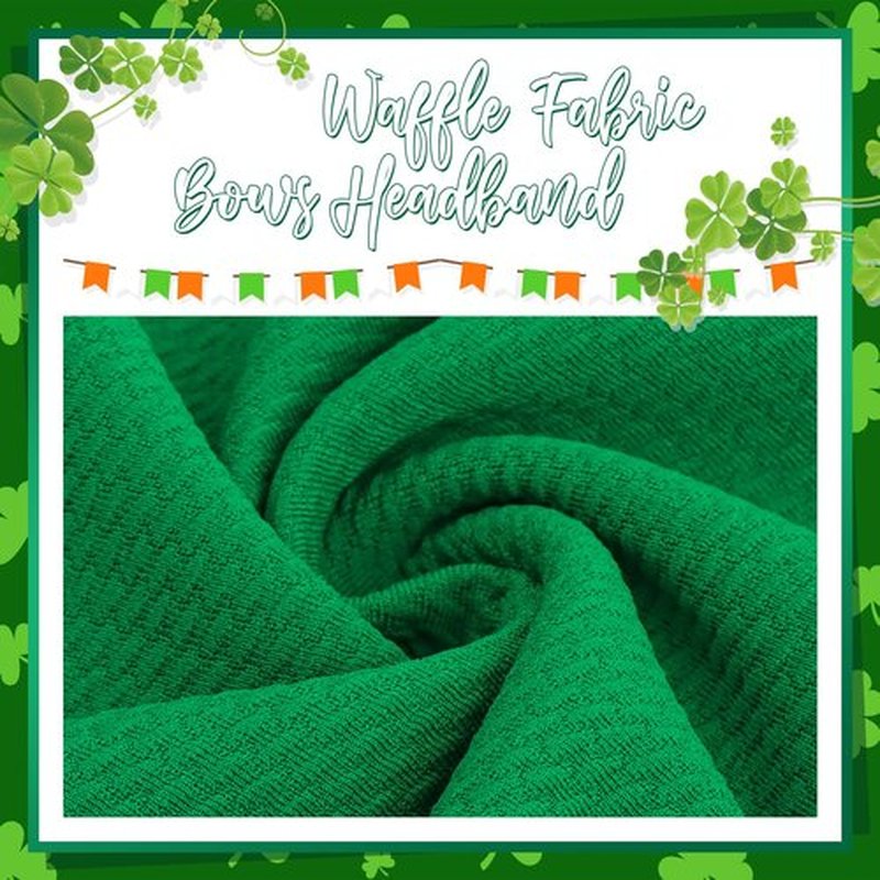 YanJie St.Patrick's Day Baby Headbands Green Bow Clover Headbands Shamrock Printed Baby Girl Bows Newborn Headbands Hair Accessories Newborn Infant