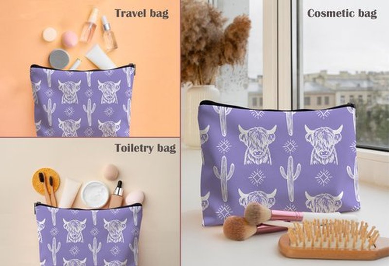 Lacosu Western Makeup Bag,Western Gifts For Women,Cow Makeup Bag,Cowgirl Stuff,Western Stuff For Women,Western Gifts,Cowgirl Gifts(Leather COW U)