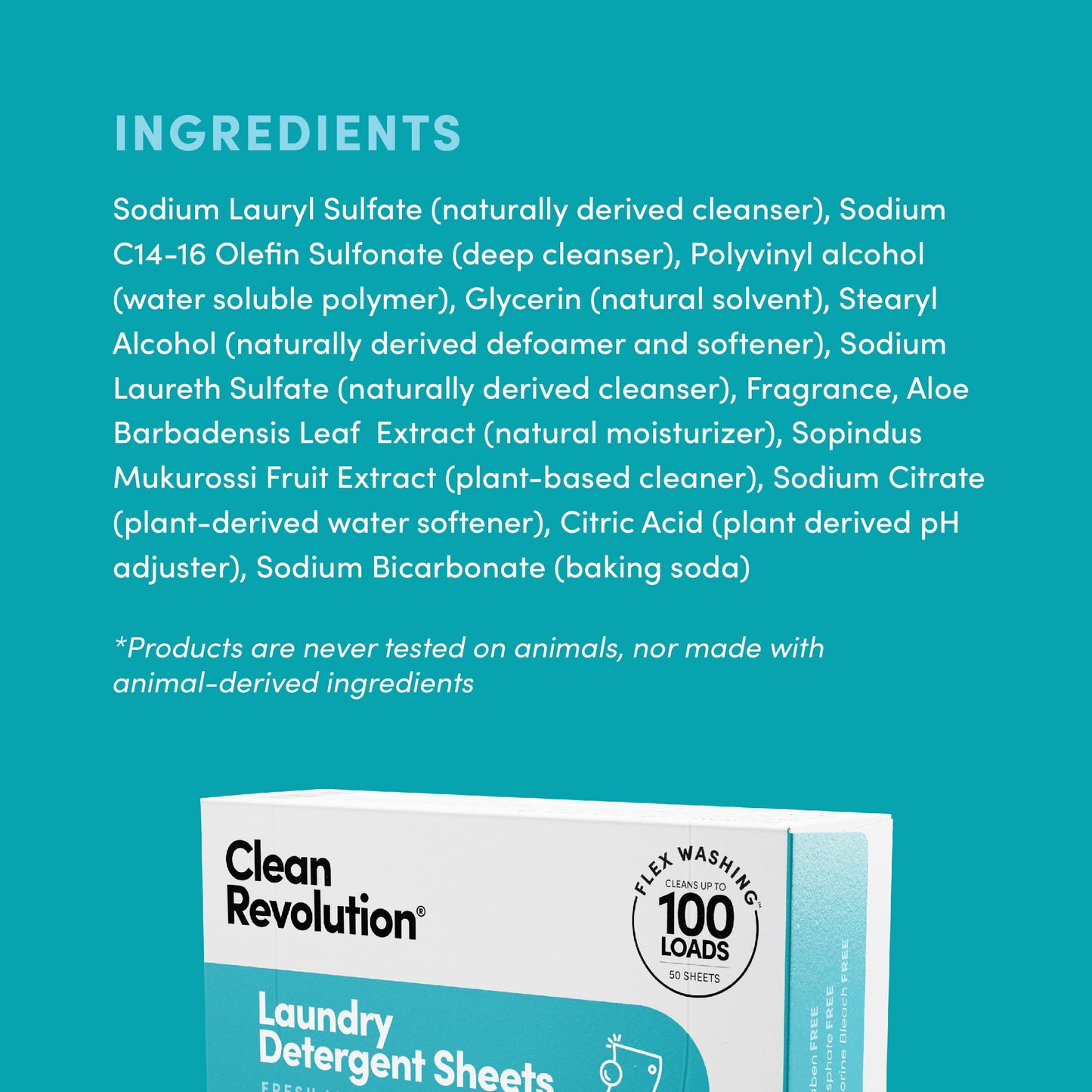 Clean Revolution Laundry Detergent Sheets, 50 Sheets, 100 Loads of Laundry, Fresh Linen, Septic Safe, Dissolves Completely, USA Produced and Inspected