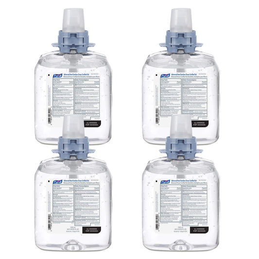 PURELL Advanced Hand Sanitizer Green Certified Gel, Fragrance Free, 1200 mL Hand Sanitizer Refills for PURELL FMX-12 Push-Style Dispenser (Pack of 4) - 5091-04