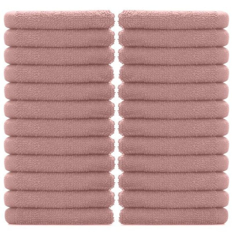 DAN RIVER 100% Cotton Washcloths 24 Pack Premium Quality Face and Body Cloth, Quick Dry Essential Towels for Bathroom, Hand, Kitchen & Cleaning, Baby Washcloths | 12X12 in | 400 GSM | Dusty Rose